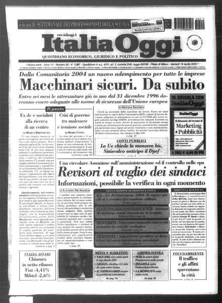 Italia oggi : quotidiano di economia finanza e politica